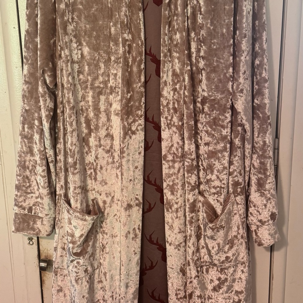 Panache Apparel Women's Velvet Long Robe - baby pink